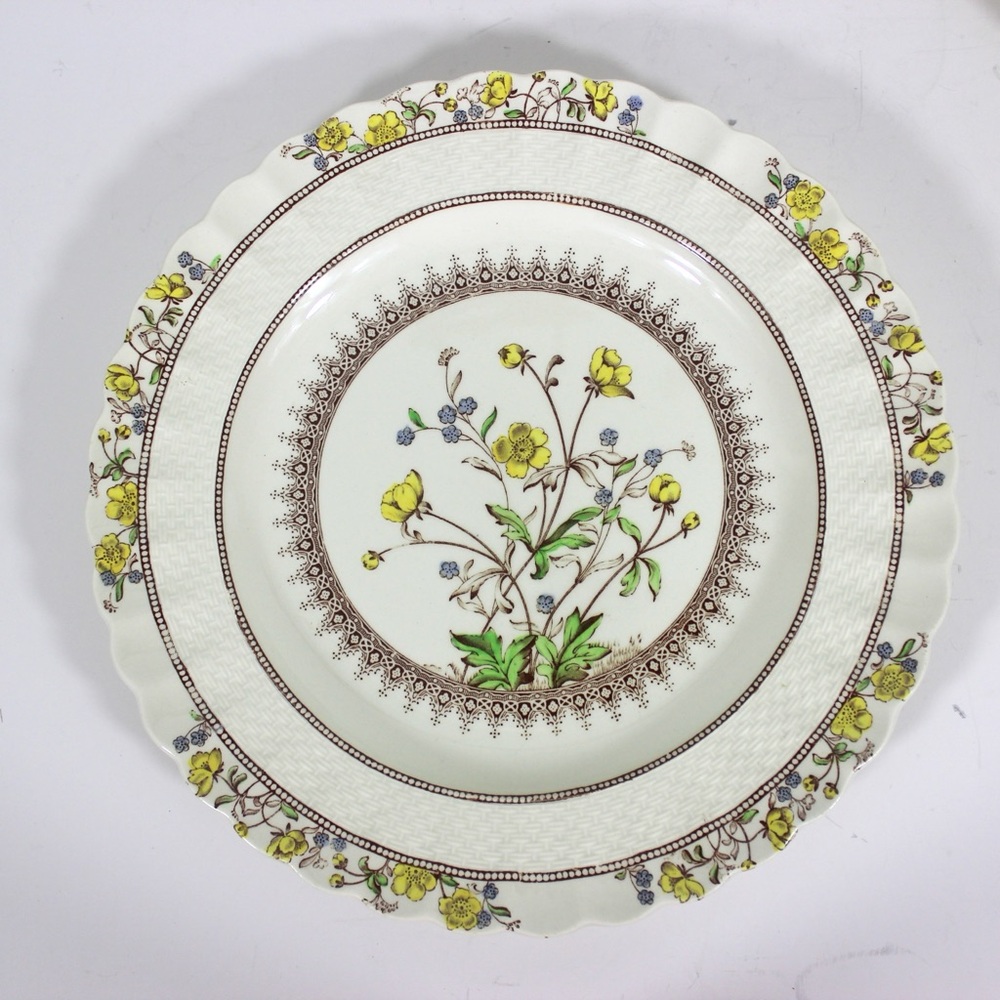 Antique 1920s Copeland Spode Buttercup Dinner Plate England Ironstone Yellow